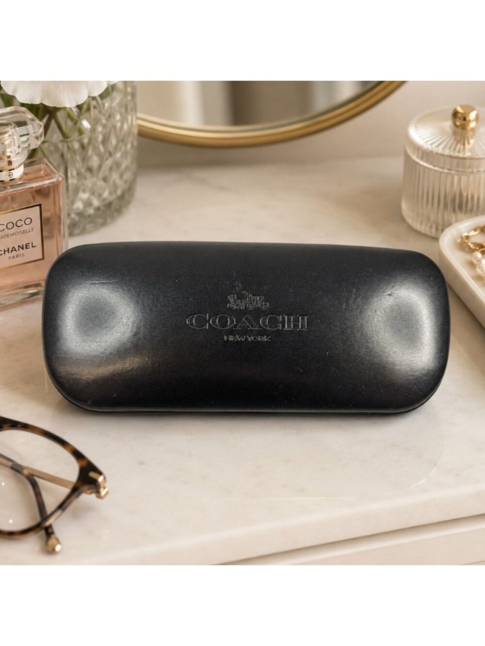 Coach Hard Side Sunglasses Case Black Protective Eyeglass Storage